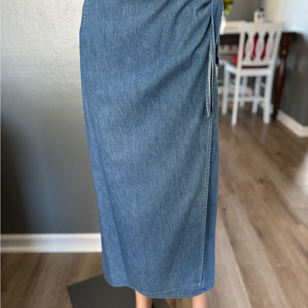 Vintage 90s Ralph Lauren Country Denim Blue Women's Wrap Skirt